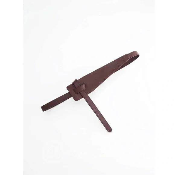 Chocolate Brown Belt  Faux Leather PU - Picture 2 of 5